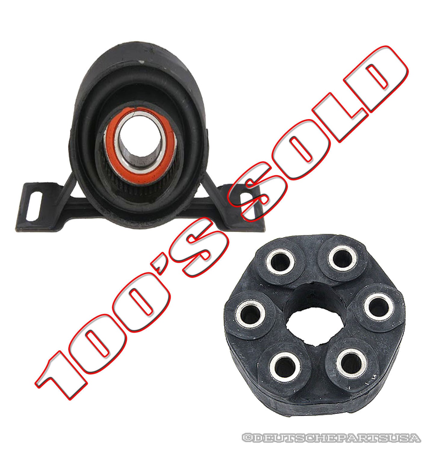 Flex Disc Joint GUIBO + Driveshaft Center Support Bearing for BMW E36 325i SET 2