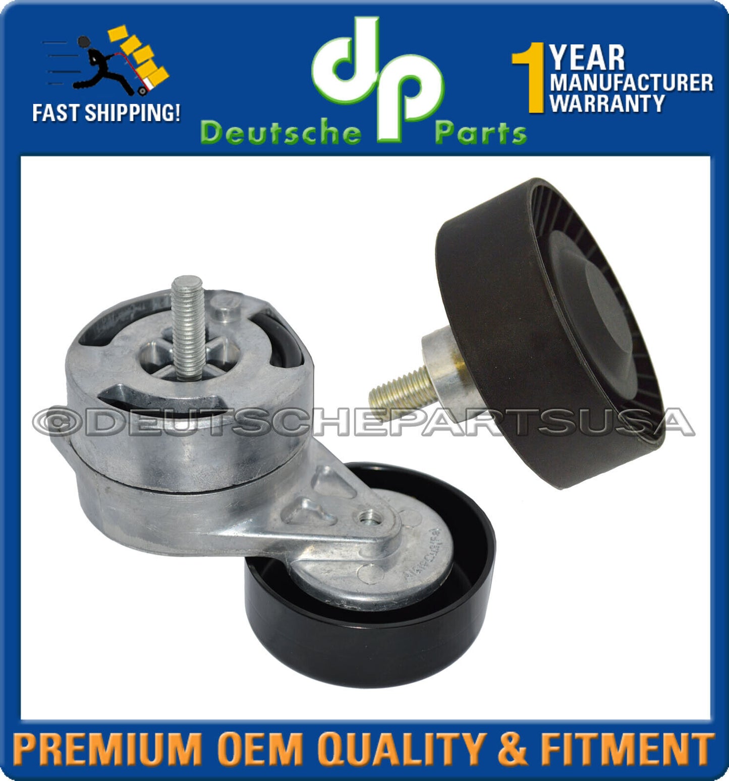 Audi V6 Serpentine Belt  Acc.Belt Idler Pulley Tensioner Assembly Set of 3
