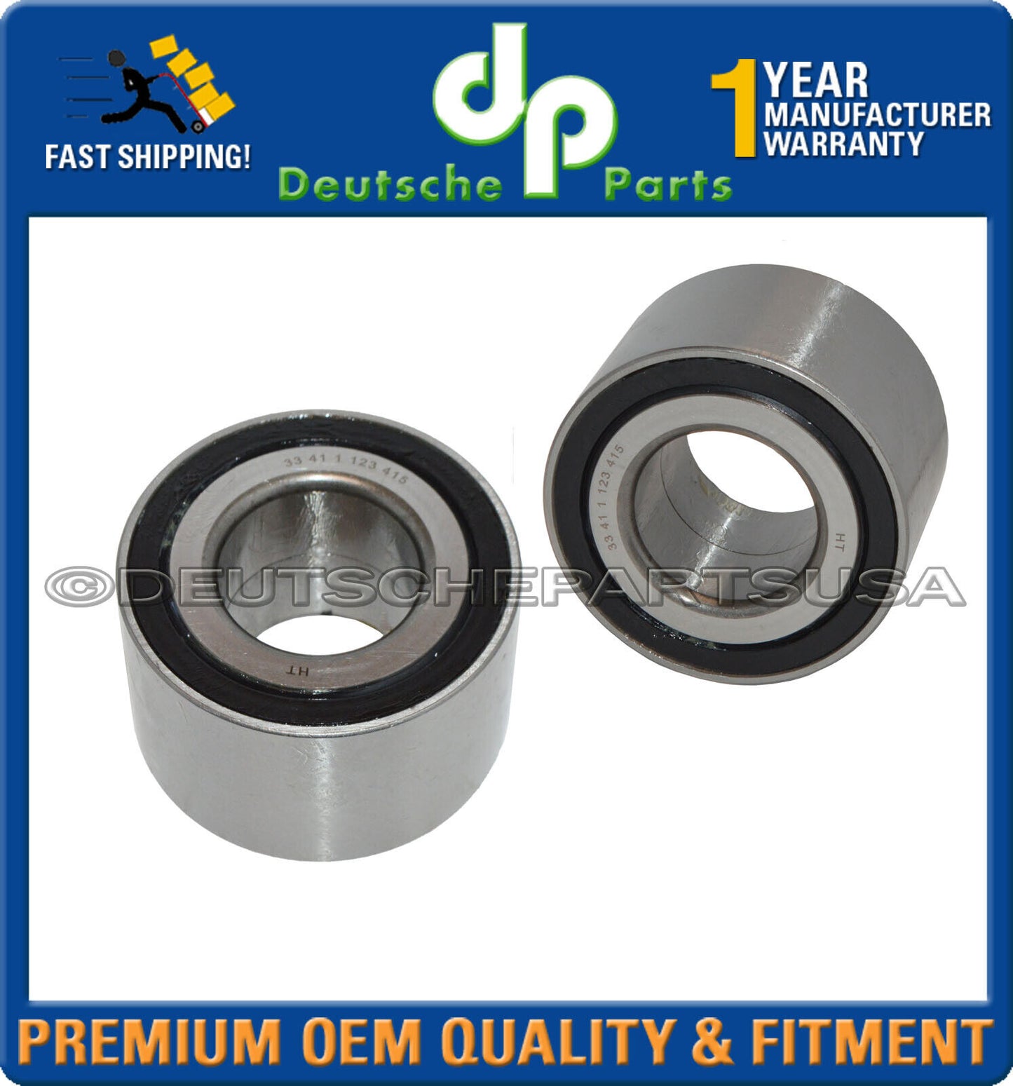 For BMW E34 E28 525i Rear Wheel Bearing 33411123415 33 41 1 123 415 Set of 2