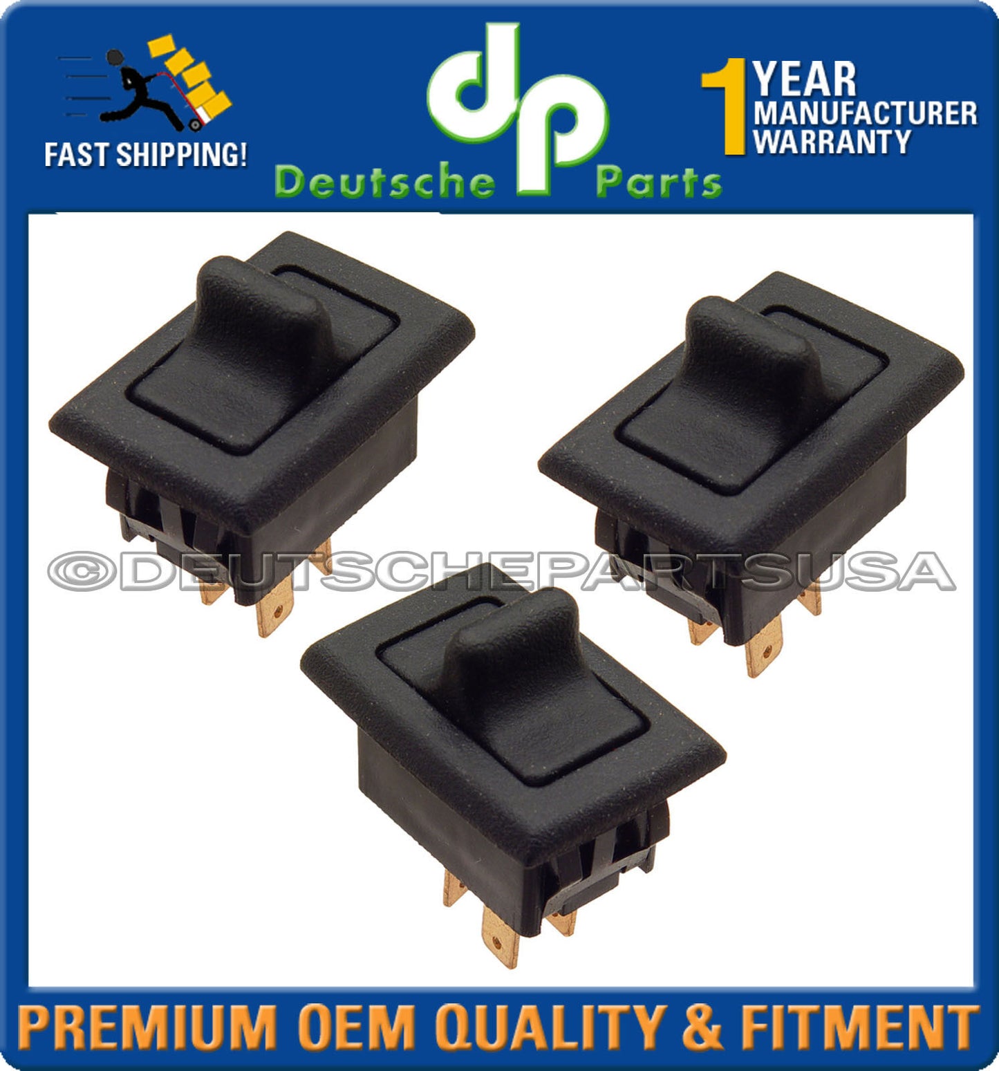 PORSCHE 911 930 912 CARRERA POWER WINDOW DOOR SWITCH 911 613 621 03 SET of 3
