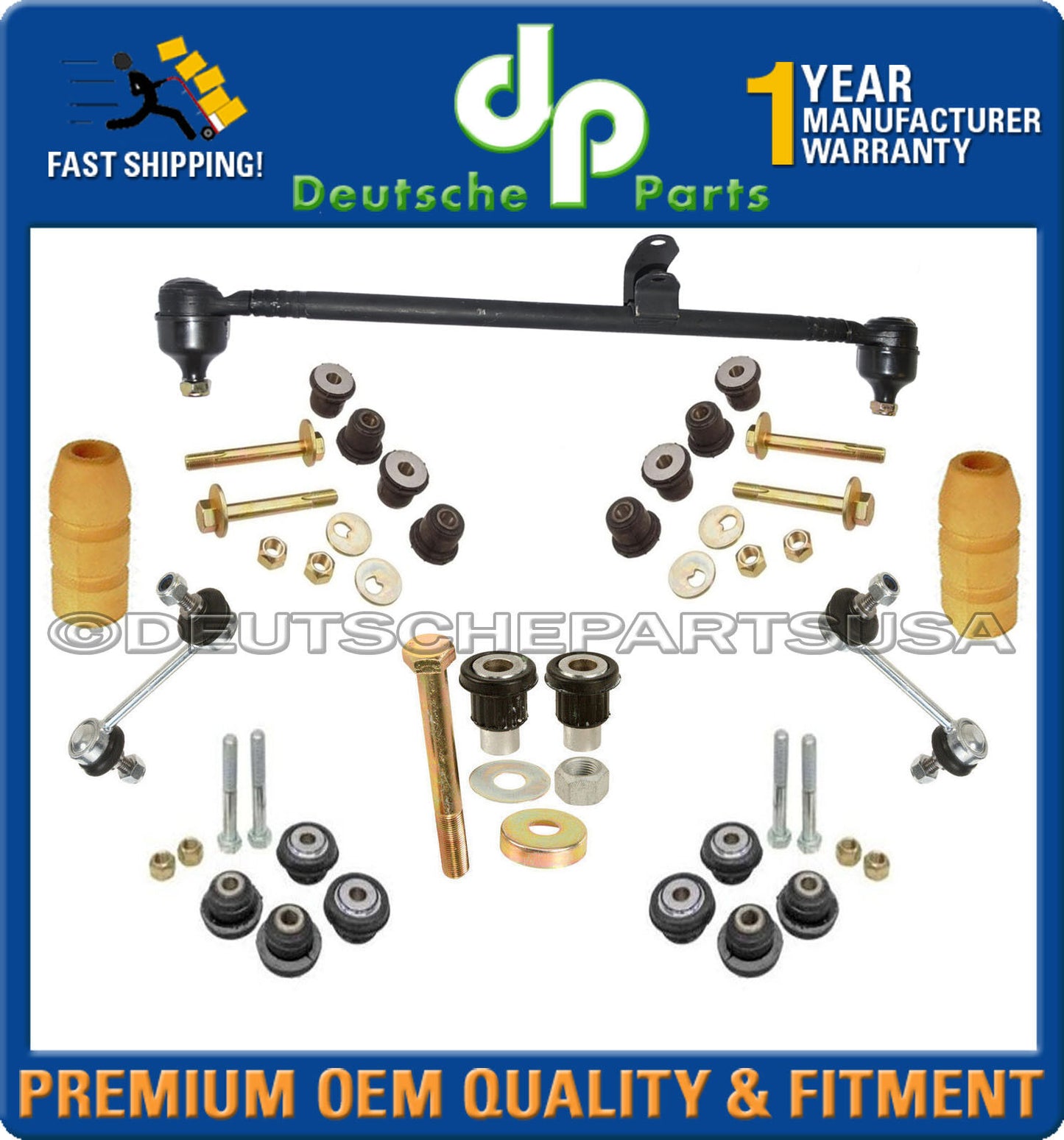 Mercedes R107 350SL Idler Arm Bushing Sway Bar Bump Stop SUSPENSION KIT 10pc