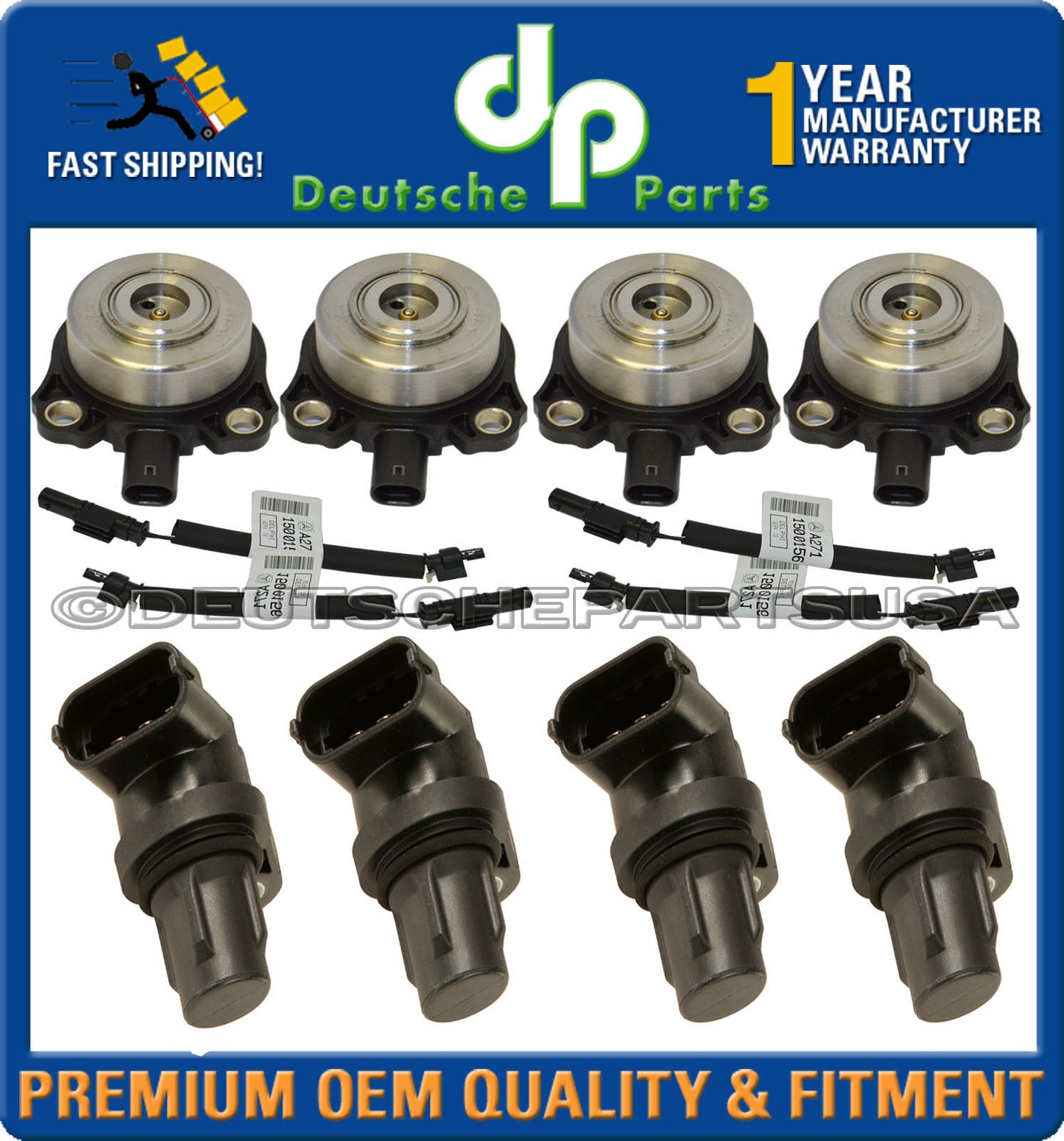 Mercedes W203 Camshaft Position Sensors Adjuster Magnets w/ Wiring Harness Set12