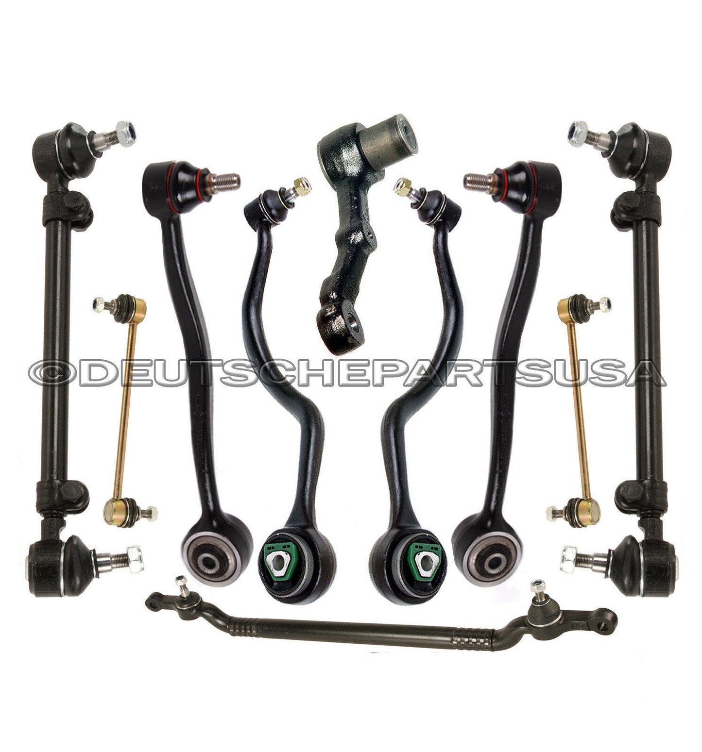 Control Arm Ball Joint Center Tie Rod Sway Bar Kit 10 for BMW E32 740i 740iL