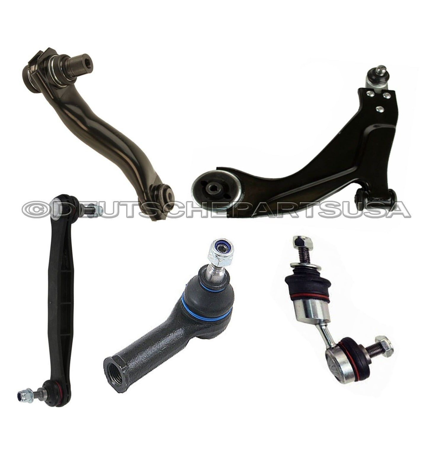 Jaguar X-Type FRONT + REAR CONTROL ARM BALL JOINT + Tie Rod Sway Bar Link Kit 5