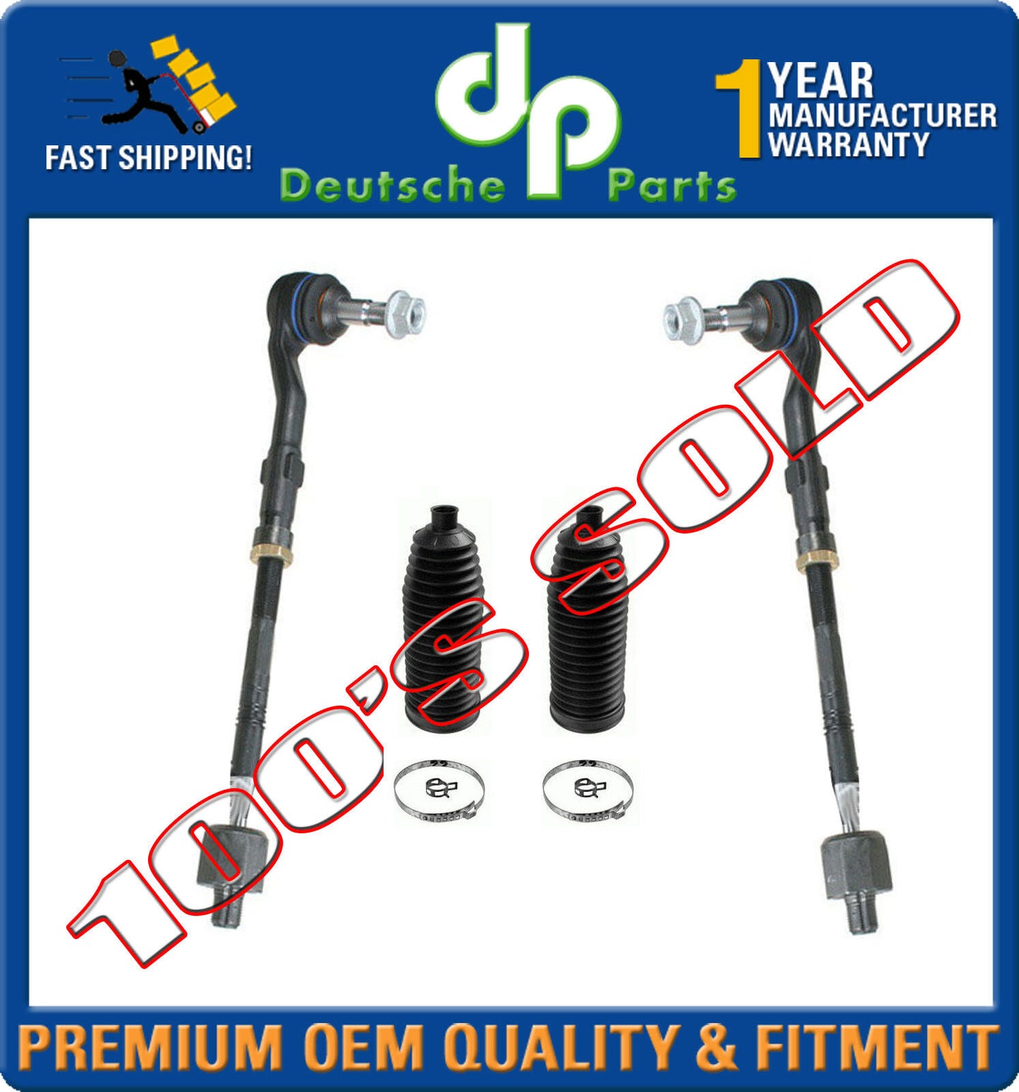 STEERING TIE ROD RODS + RACK BOOT KIT for BMW E65 E66 L + R 32216756368 SET 4