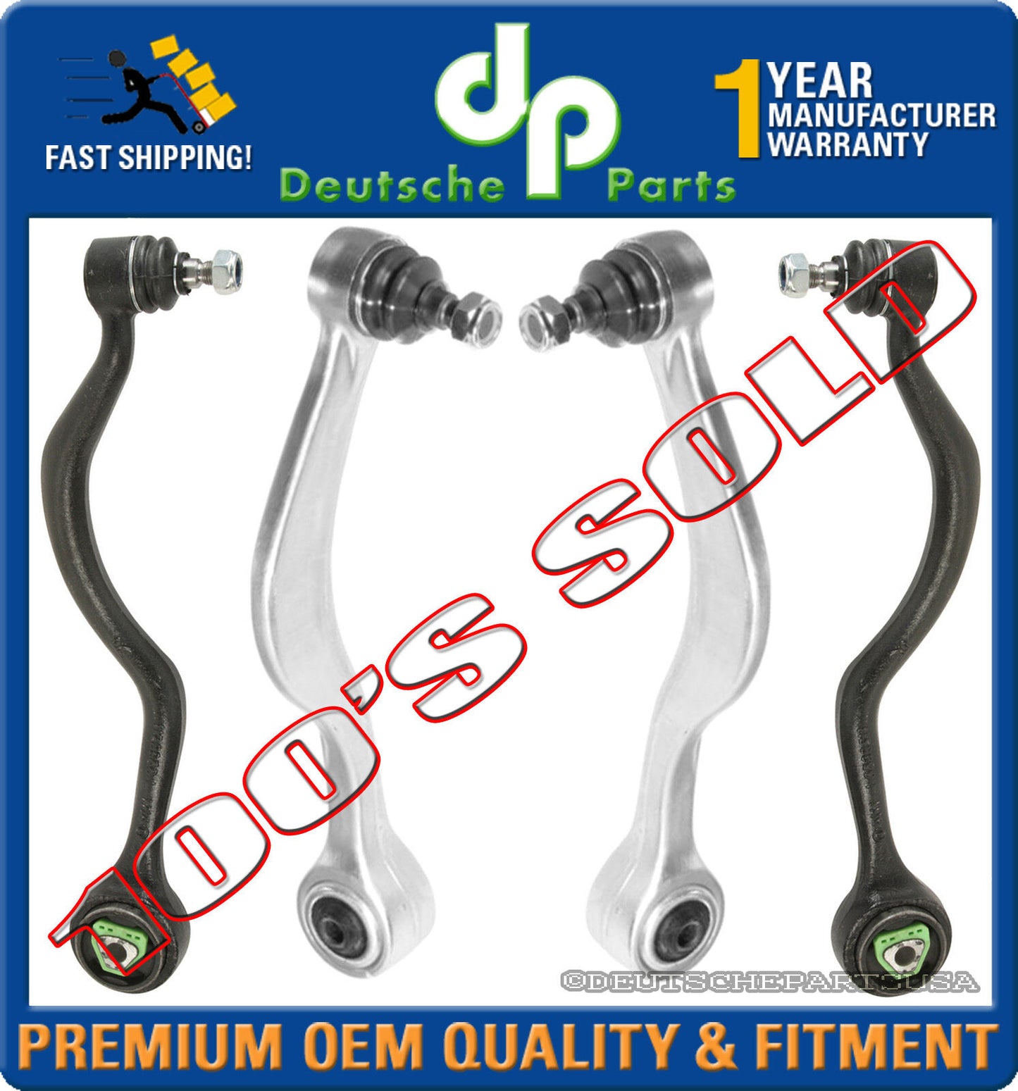 Upper Thrust Tension + Lower Control Arms Ball Joint Joints Set 4 for BMW E32