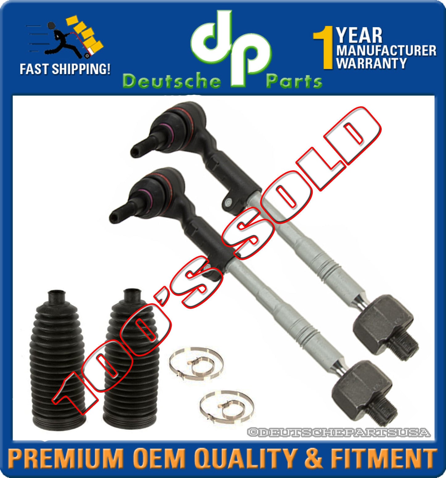 STEERING TIE ROD RODS END + RACK BOOT for BMW E90 E91 E92 Xi xDrive SET 4