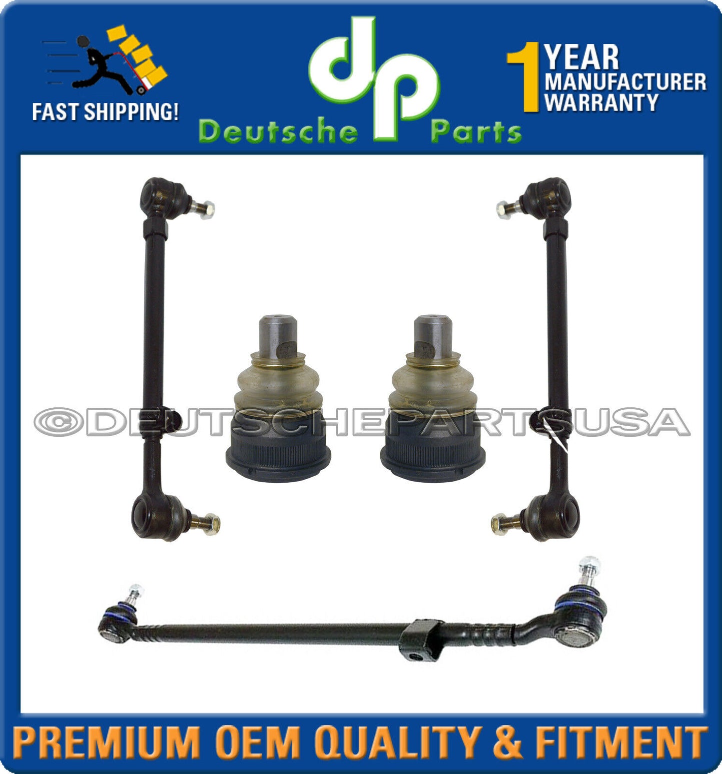MERCEDES W124 Center Drag Link TIE ROD RODS Ball Joint E320 E200 300E 300D Set 5