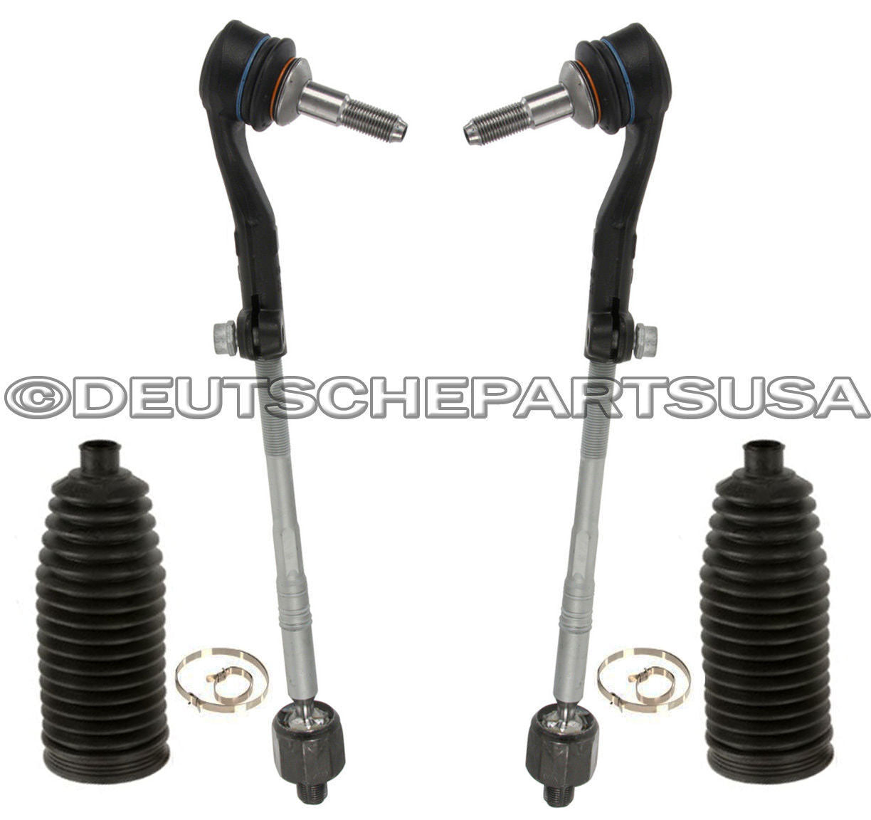 STEERING TIE RODS INNER + OUTER + RACK BOOT for BMW E90 E91 E92 E81 E80 SET 4