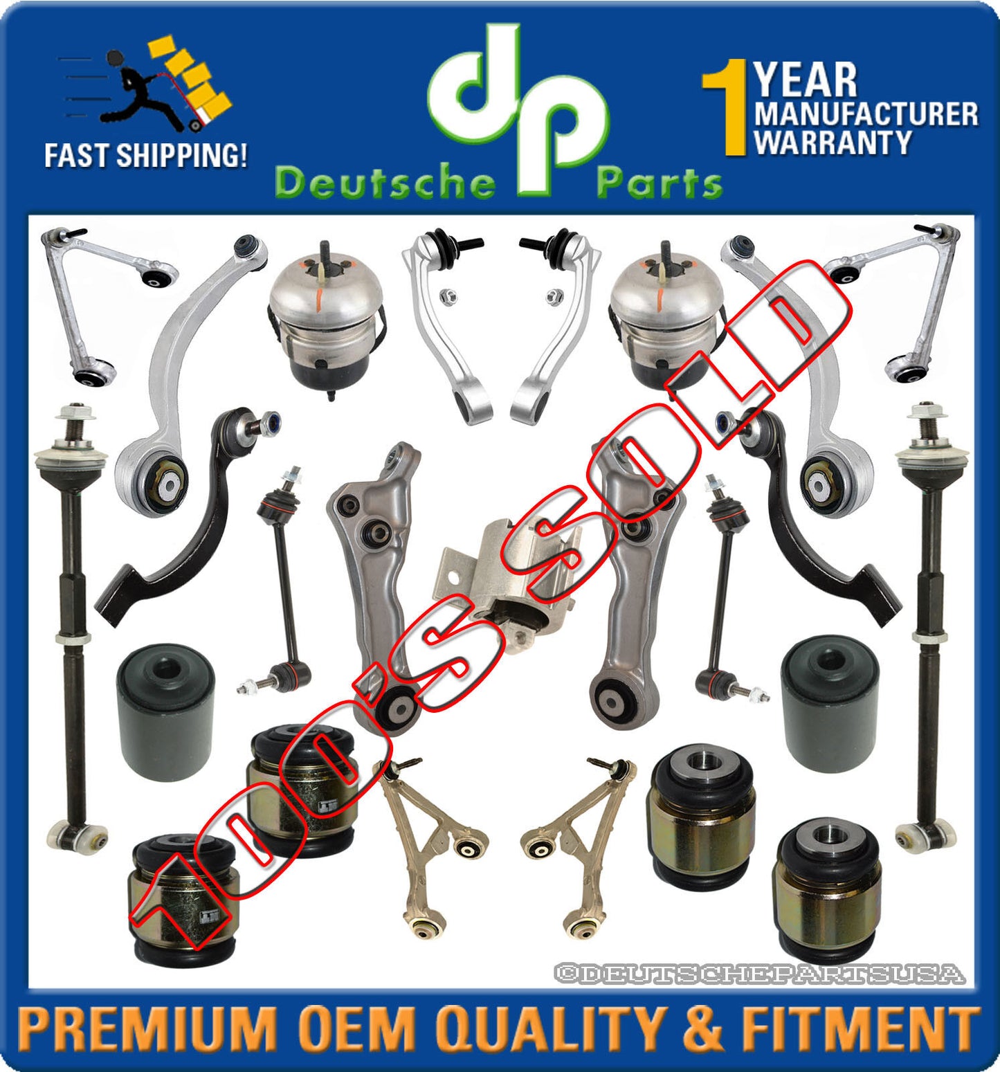 FRONT + REAR CONTROL ARMS BALL JOINTS ENGINE MOUNT SUSPENSION KIT JAGUAR XJ8 XJR