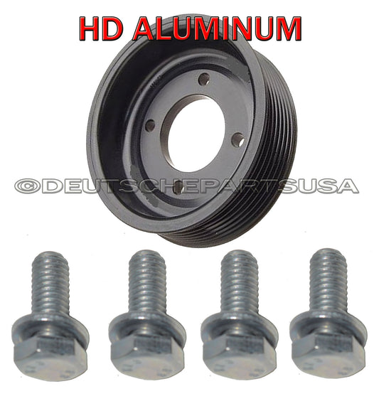 ALUMINUM WATER PUMP PULLEY 11511736910 for BMW E34 E32 +INSTALLATION BOLTS SET 5