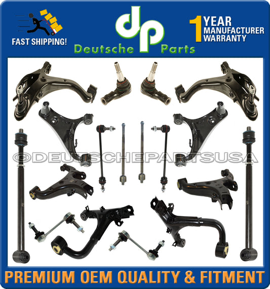For Land Rover LR4 Front Rear L+R Lower & Upper Suspension Control Arm Kit 18