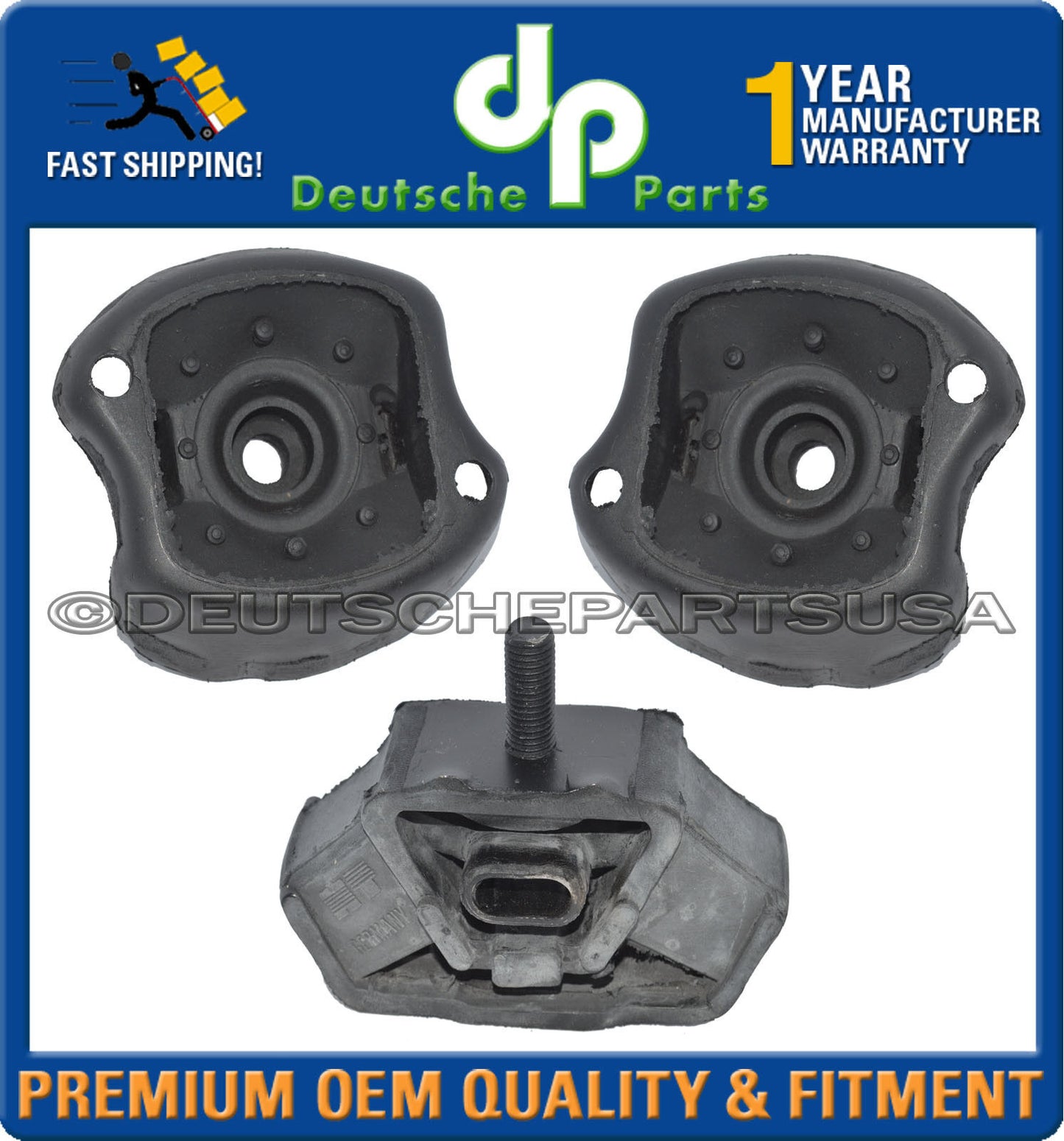 Mercedes R107 380SL 560SL Transmission Engine Motor Mount Mounts 1072412213 SET3