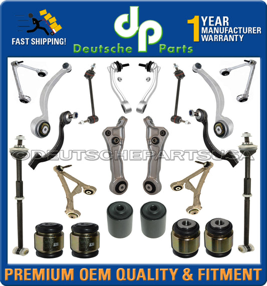 UPPER + LOWER CONTROL ARMS BALL JOINTS TOE LINK JAGUAR XK XKR SUSPENSION KIT 22