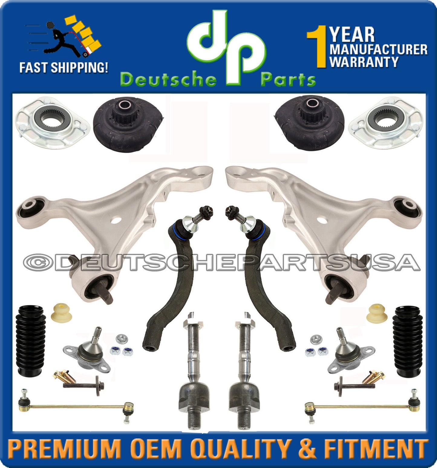 VOLVO S60 CONTROL ARMS BALL JOINTS TIE ROD STRUT MOUNT BEARINGS SUSPENSION KIT
