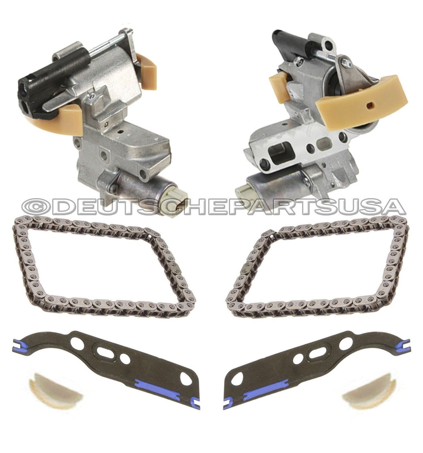 Audi VW 4.2 L Timing Chain Tensioner ADJUSTER SOLENOID + CHAIN + GASKET SET 6 PC