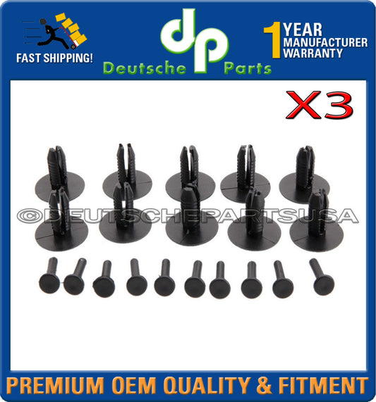 BMW E30 E32 E34 Scuff Plate Retainer - Expanding Rivet 51111908077 Set of 30