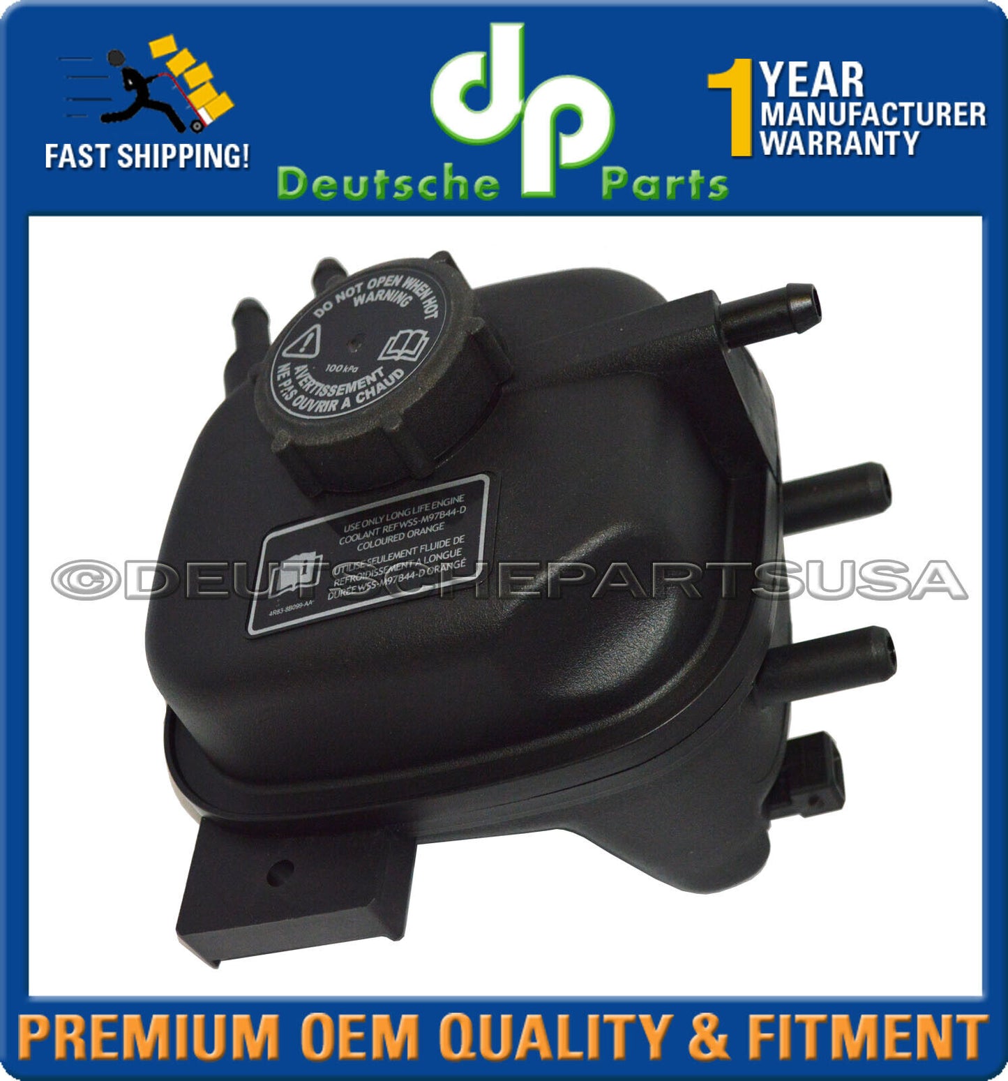 Jaguar XK8 1997-2006 Engine Coolant Recovery Tank Incudes Cap & Sensor MJD4400AB