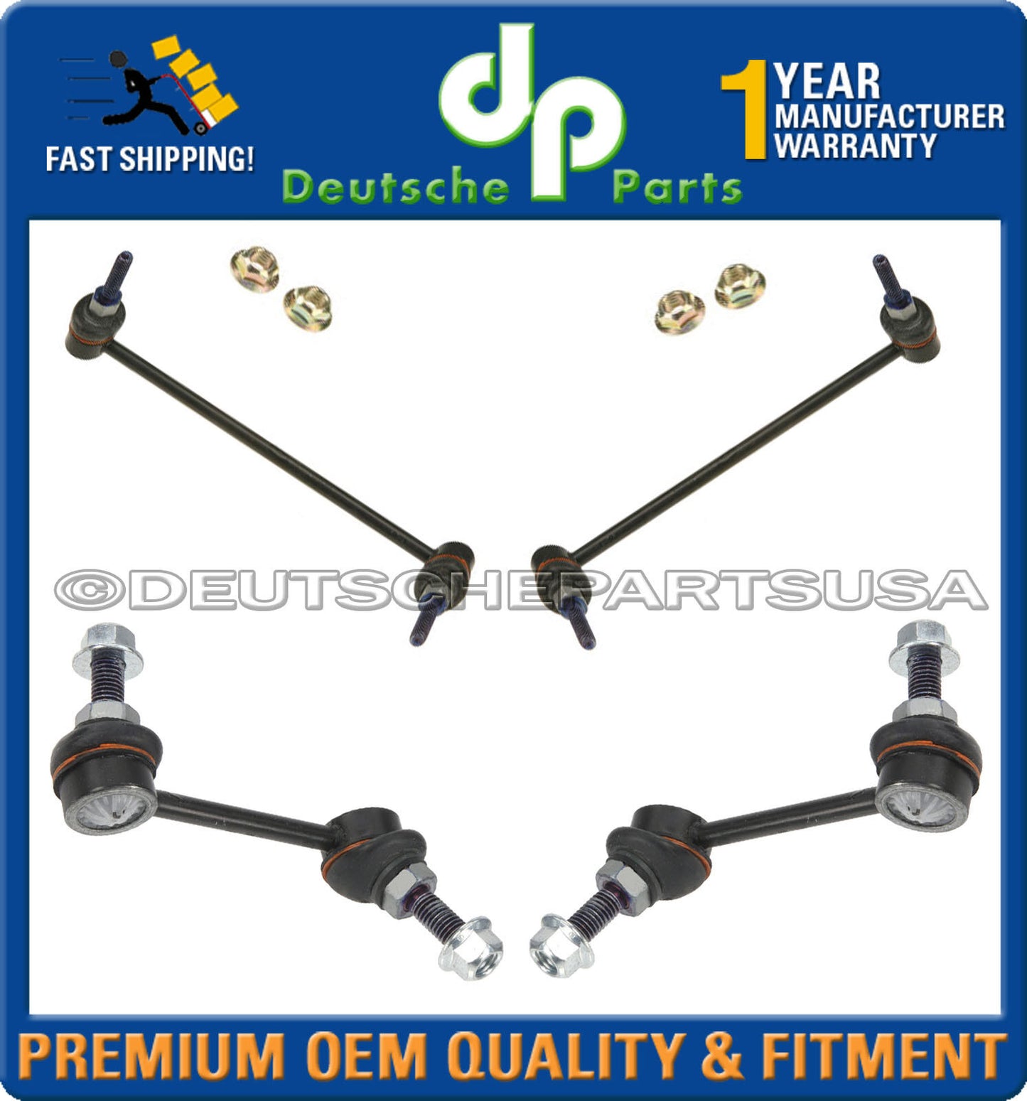 Porsche 996 911 C4 4S TURBO FRONT REAR Stabilizer Sway Bar Drop Link Links SET 4