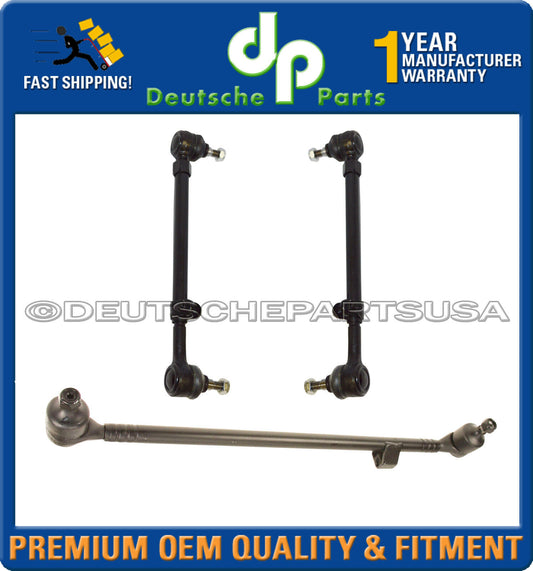 MERCEDES W124 Center Drag LInk TIE ROD RODS Assembly E320 E200 300E 300D SET 3