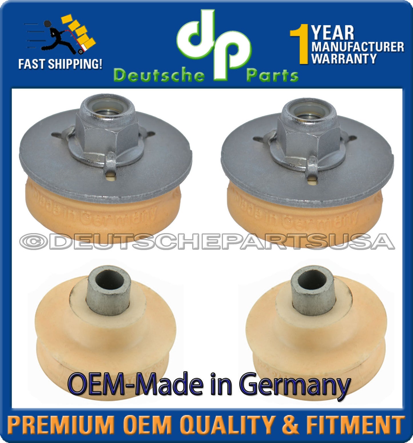 BMW OEM MADE IN GERMANY E90 E92 E82 E87 Rear Shock Mount Mounts Upper Lower SET