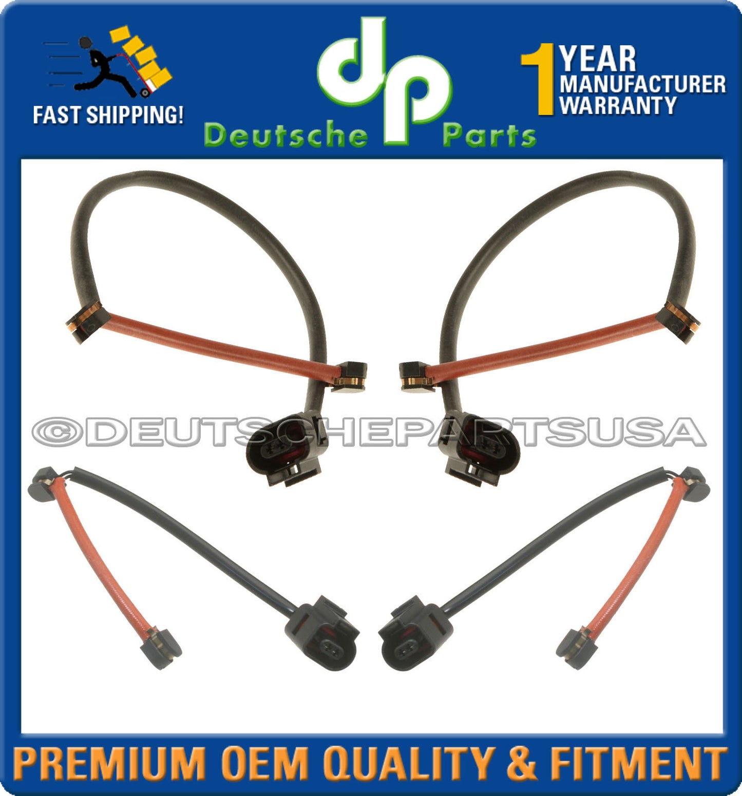 PORSCHE CAYENNE FRONT REAR BRAKE PAD WEAR SENSOR SENSORS INDICATOR SET 4