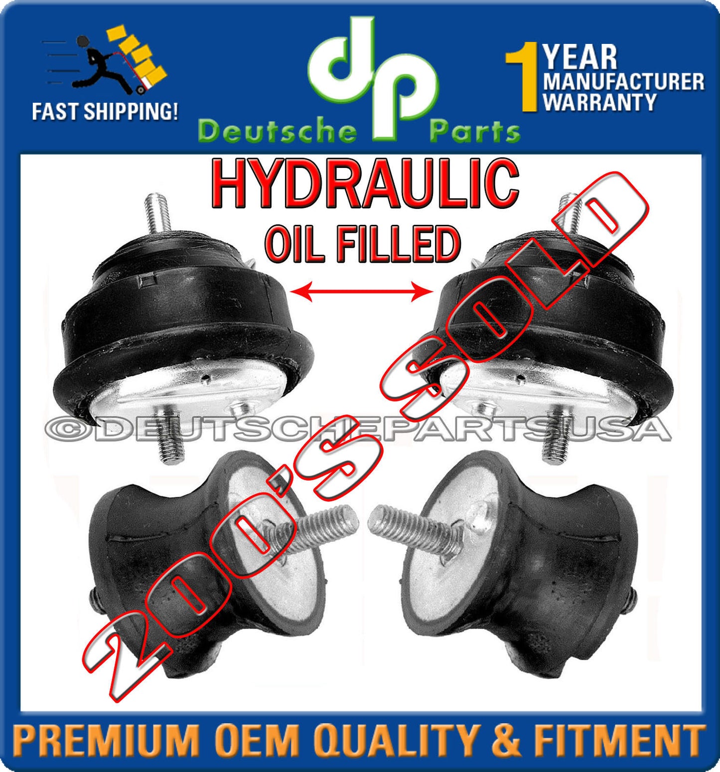 HYDRO Engine Motor Transmission Mount Mounts for BMW E36 318ti 318iS 318i SET 4