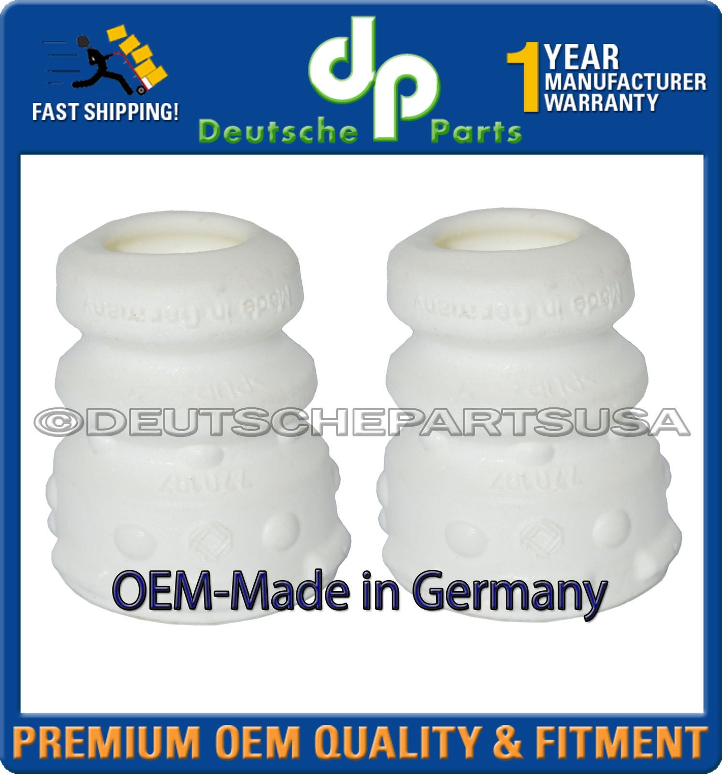 Front Strut Bump Stop for VW GTI Eos Golf 1K0412303B 70MM Made in Germany Set 2