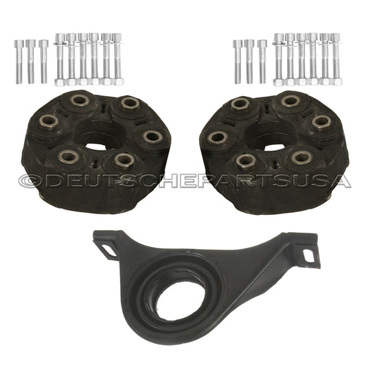 MERCEDES W210 W211 W220 DRIVESHAFT FLEX JOINT FRONT REAR DRIVESHAFT SUPPORT SET