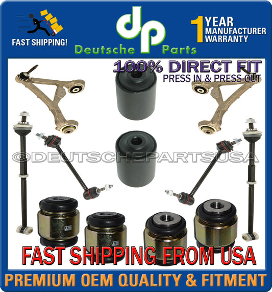 JAGUAR XK XKR REAR Upper + LOWER CONTROL ARM BALL JOINT TOE LINK TIE ROD SET 12