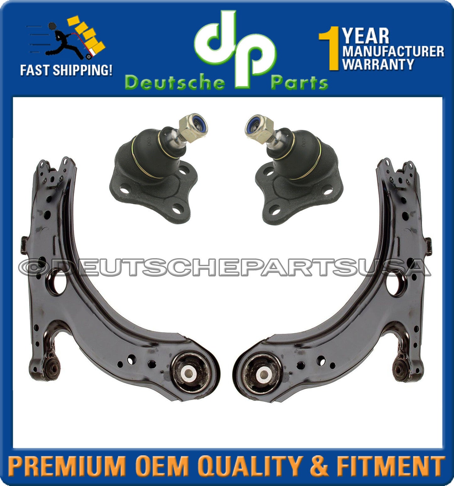 VW BEETLE GOLF JETTA CONTROL ARM ARMS BALL JOINTS BUSHING BUSHINGS PAIR SET KIT