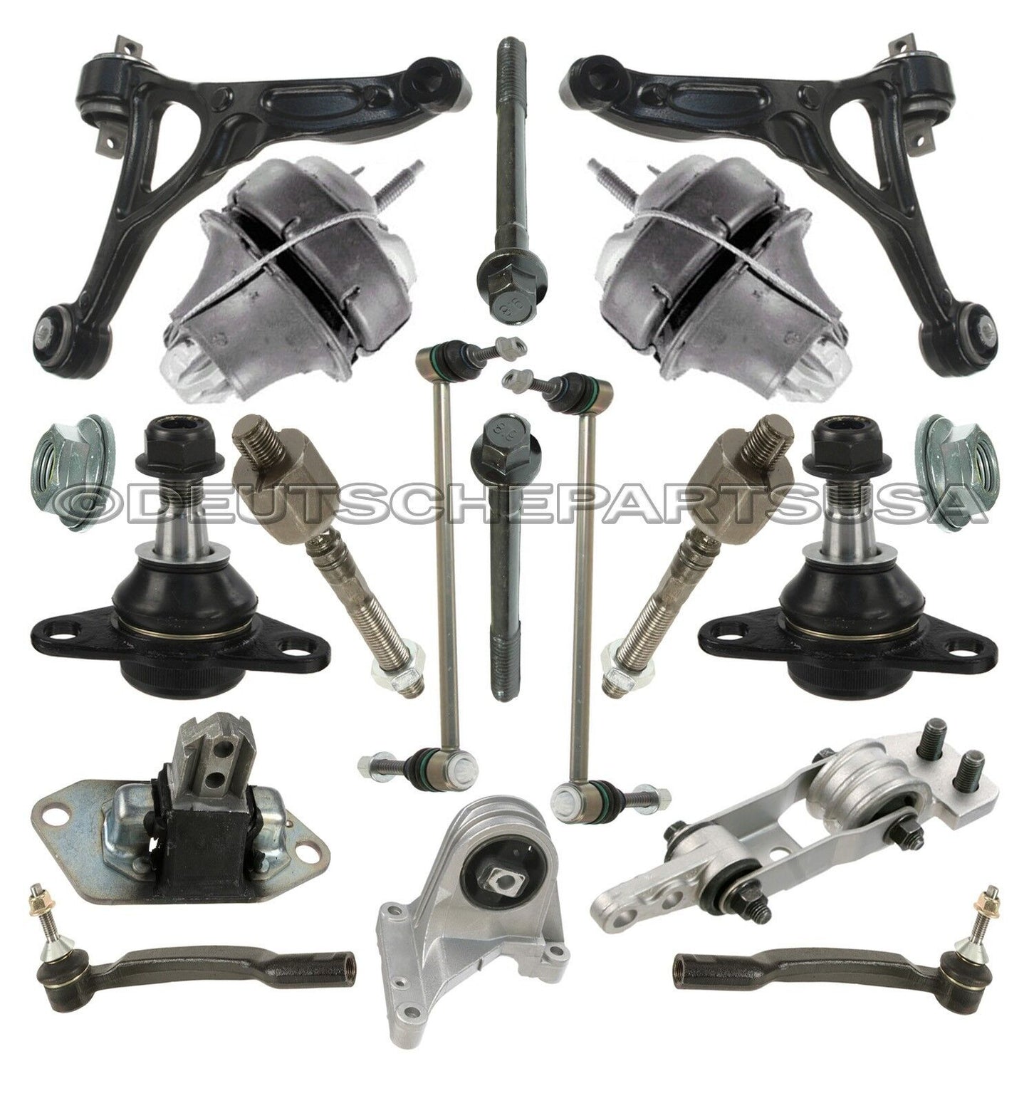VOLVO XC90 Front Control Arms Ball Joint Tie Rod Engine Mounts Suspension Kit 19