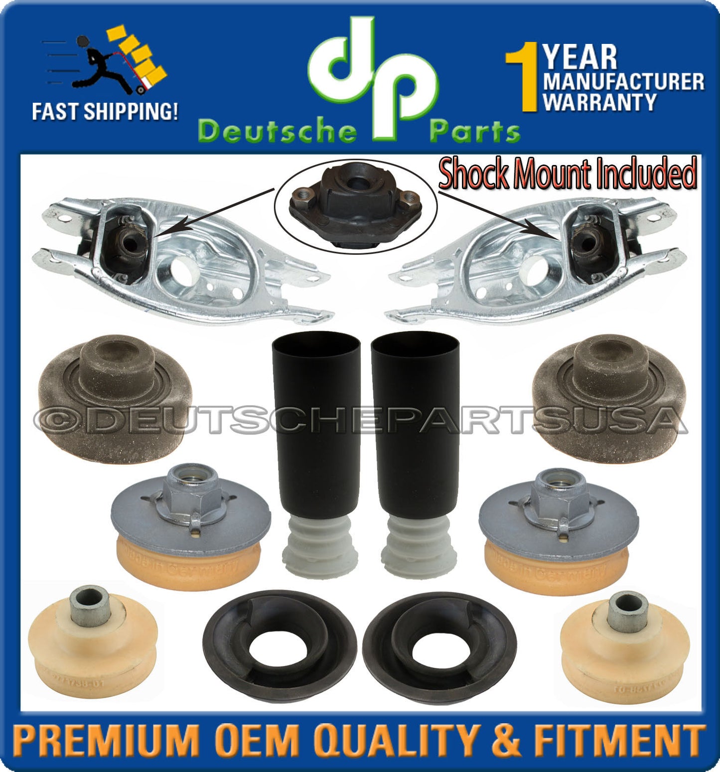 Rear UPP + LOW Shock Strut Mount Mounts CONTROL ARM ARMS BMW E82 E88 E90 Kit 12
