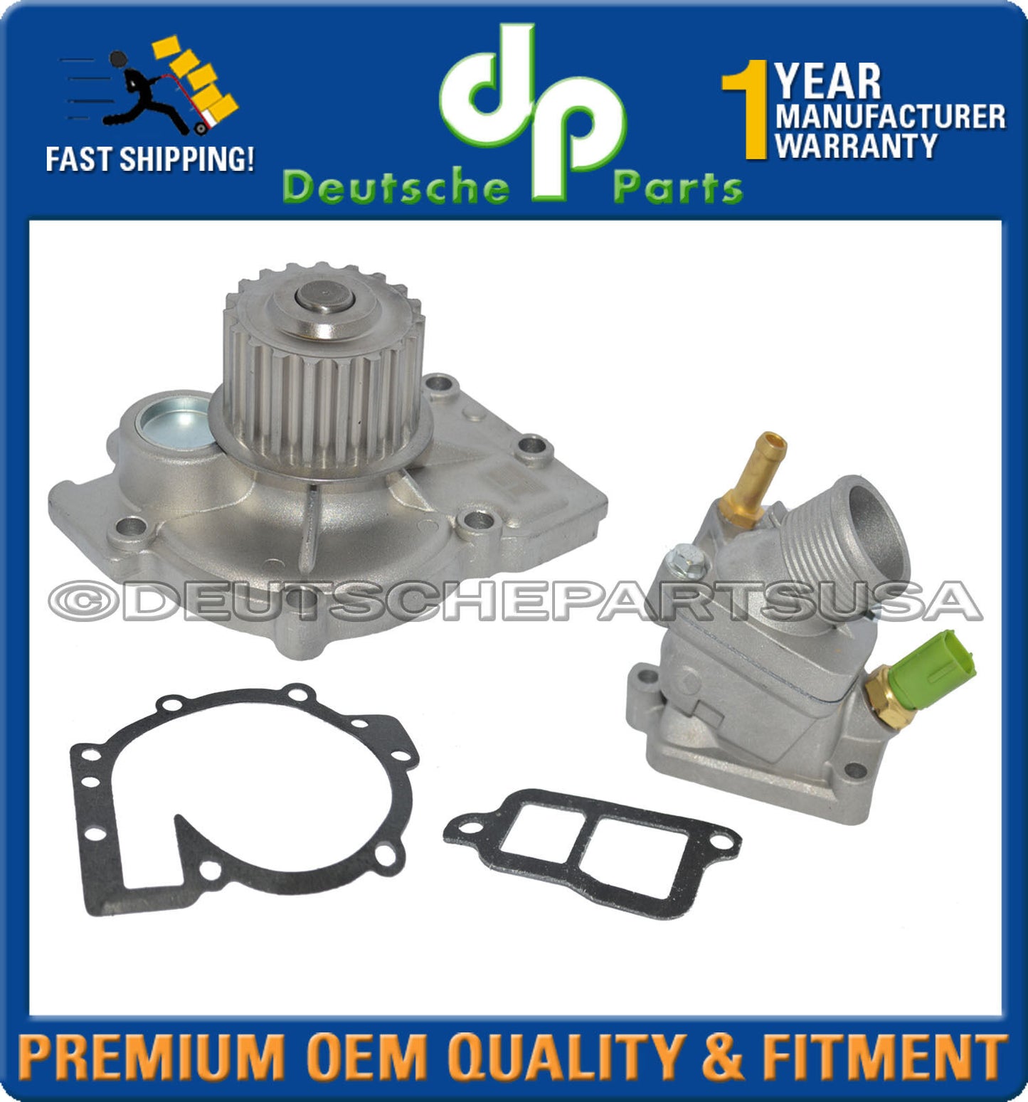 Volvo S60 S80 V70 C70 XC70 XC90 ENGINE WATER PUMP + GASKET + THERMOSTAT SET of 4