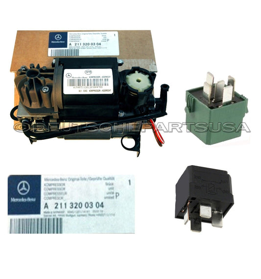 ORIGINAL MERCEDES W220 W211 W219 AIRMATIC SUSPENSION COMPRESSOR AIR PUMP + RELAY