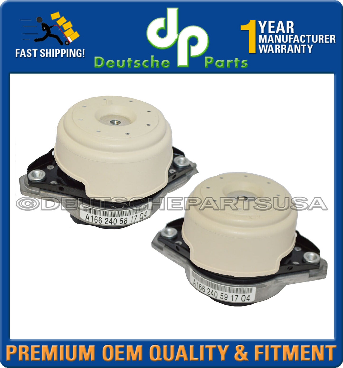 Mercedes W166 GL450 ML350 ML400 Engine Motor Mount Mounts LEFT + RIGHT Set of 2
