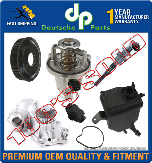 Water Pump Pulley Gasket Thermostat Expansion Tank fr BMW E60 E63 545i 645Ci KIT