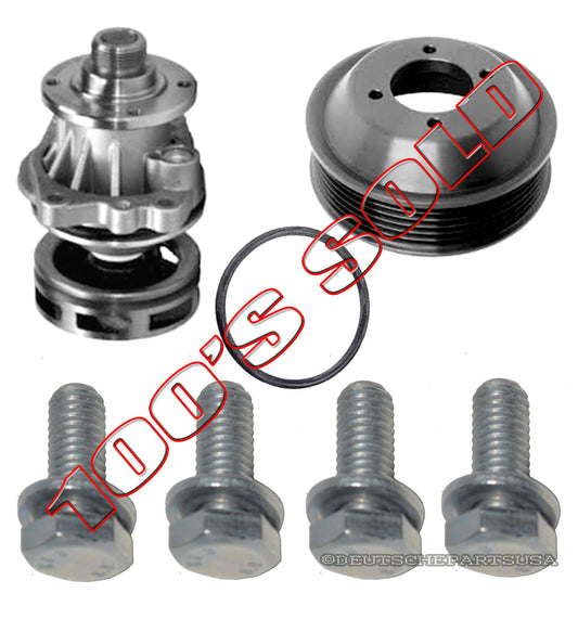 WATER PUMP METAL IMPELLER + GASKET + ALUMINUM PULLEY  for BMW E46 X5 X3 Z3 Set 7