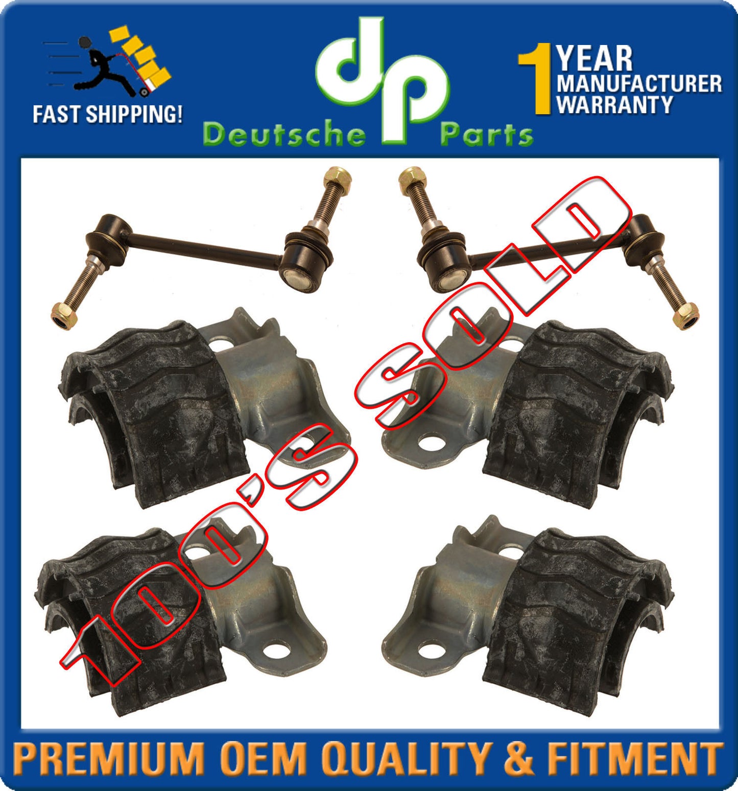 Front Suspension SWAY STABILIZER BAR LINK Bushings for Mercedes W164 GL ML SET 6