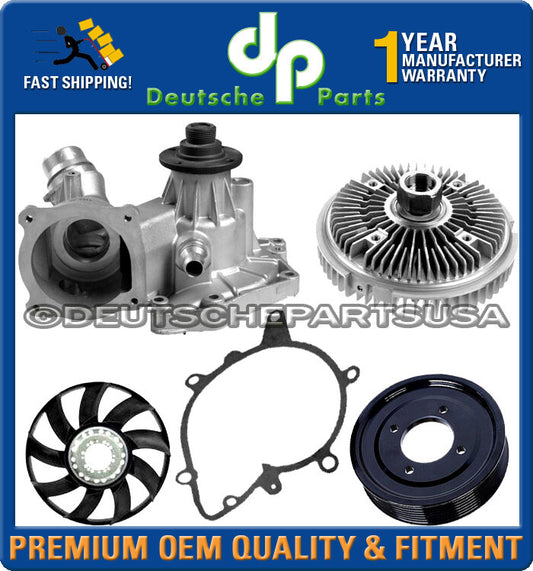 WATER PUMP METAL IMPELLER GASKET ALUMINUM PULLEY FAN CLUTCH BLADE for BMW X5 4.4