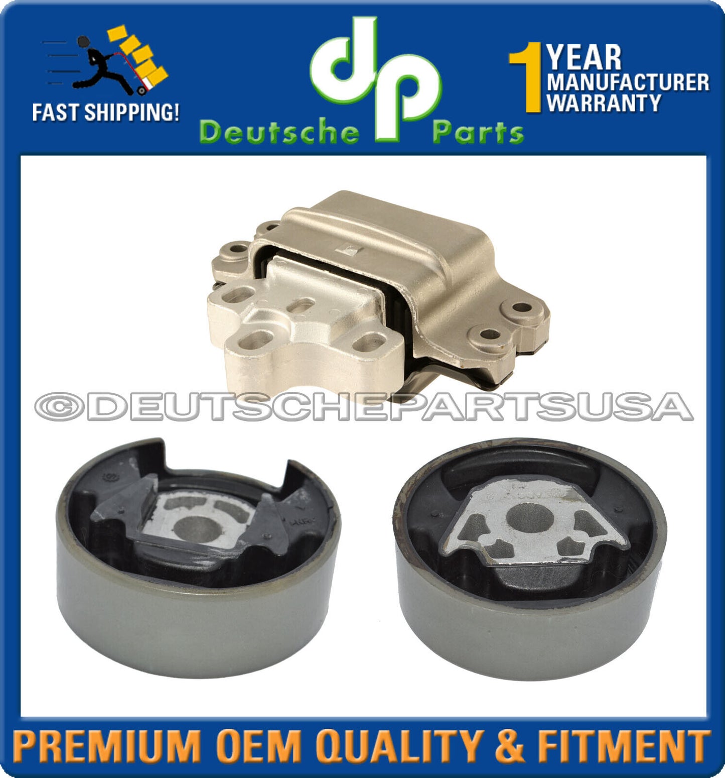 Audi A3 VW GTI JETTA ENGINE TRANSMISSION MOUNT w/ SUBFRAME MOUNTS KIT Set of 3