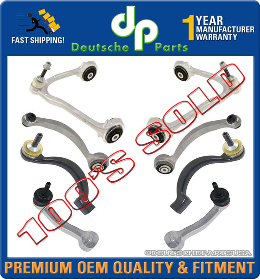 JAGUAR S UPPER + LOWER CONTROL ARM BALL JOINT BUSHING Tie Rod Sway Bar Link 8 pc
