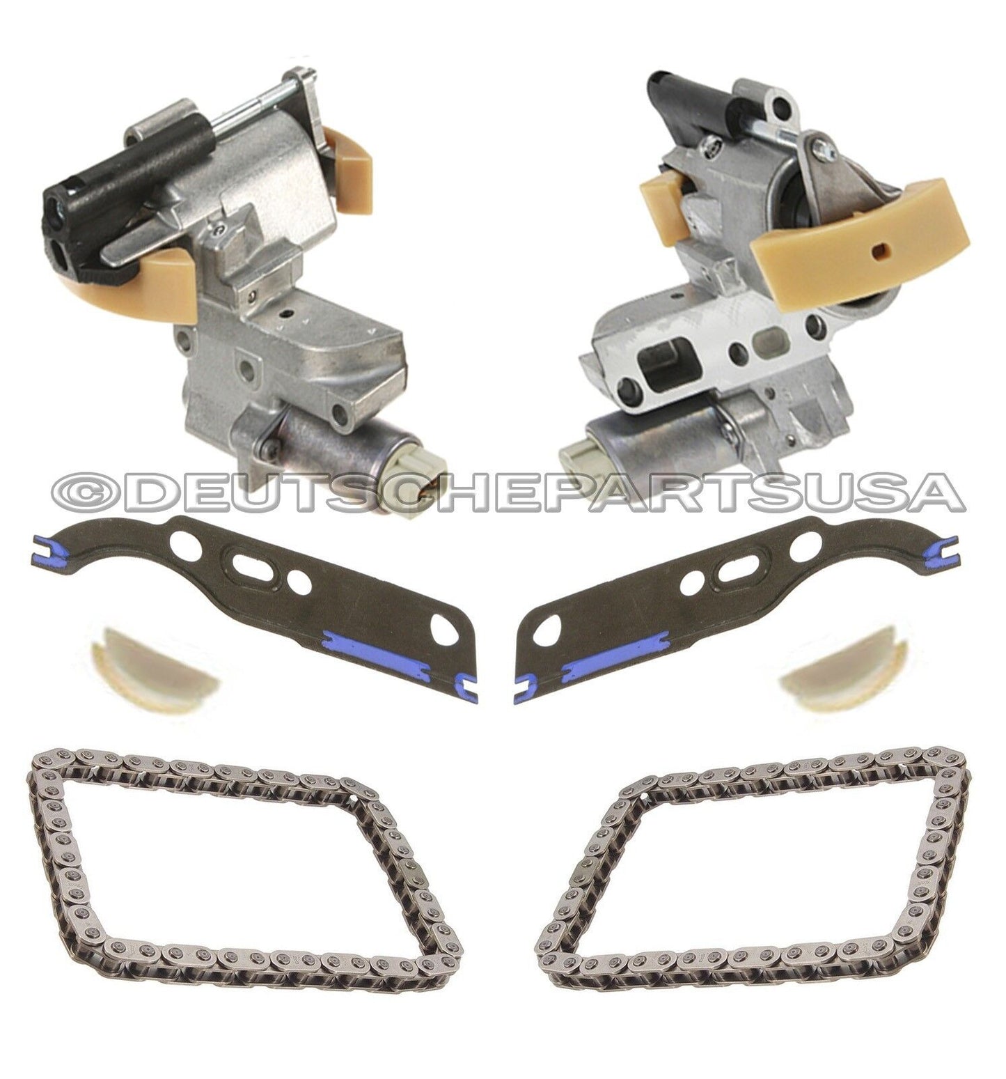 Audi VW 4.2 L Timing Chain Tensioner ADJUSTER SOLENOID + CHAIN + GASKET SET 6 PC