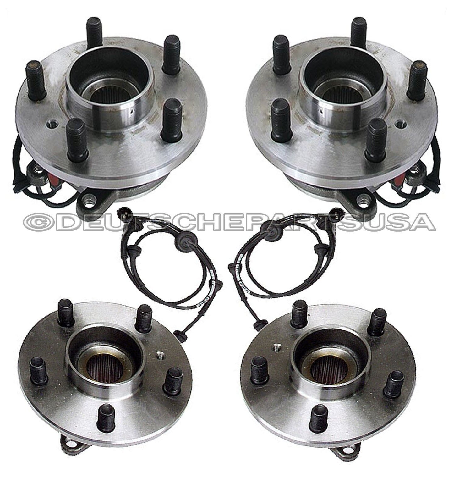 LAND ROVER DISCOVERY FRONT + REAR LEFT +RIGHT WHEEL HUBS BEARINGS + SENSOR SET 4