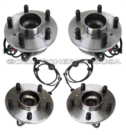 LAND ROVER DISCOVERY FRONT + REAR LEFT +RIGHT WHEEL HUBS BEARINGS + SENSOR SET 4
