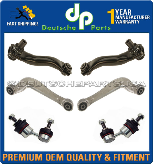 Jaguar X-Type REAR UPPER + LOWER CONTROL ARM + Bushing + Sway Bar Link Kit 6 Pc