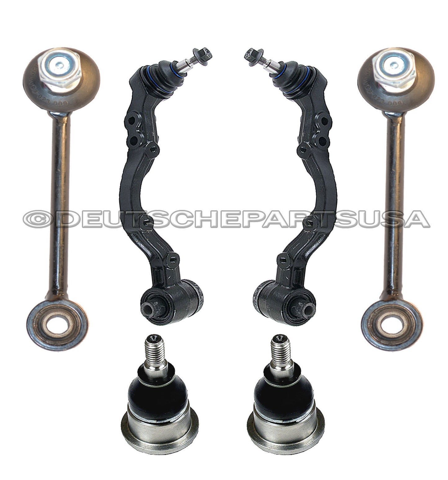 JAGUAR FRONT LOWER + UPPER CONTROL ARMS BALL JOINT + SWAY BAR LINKS L + R SET 6