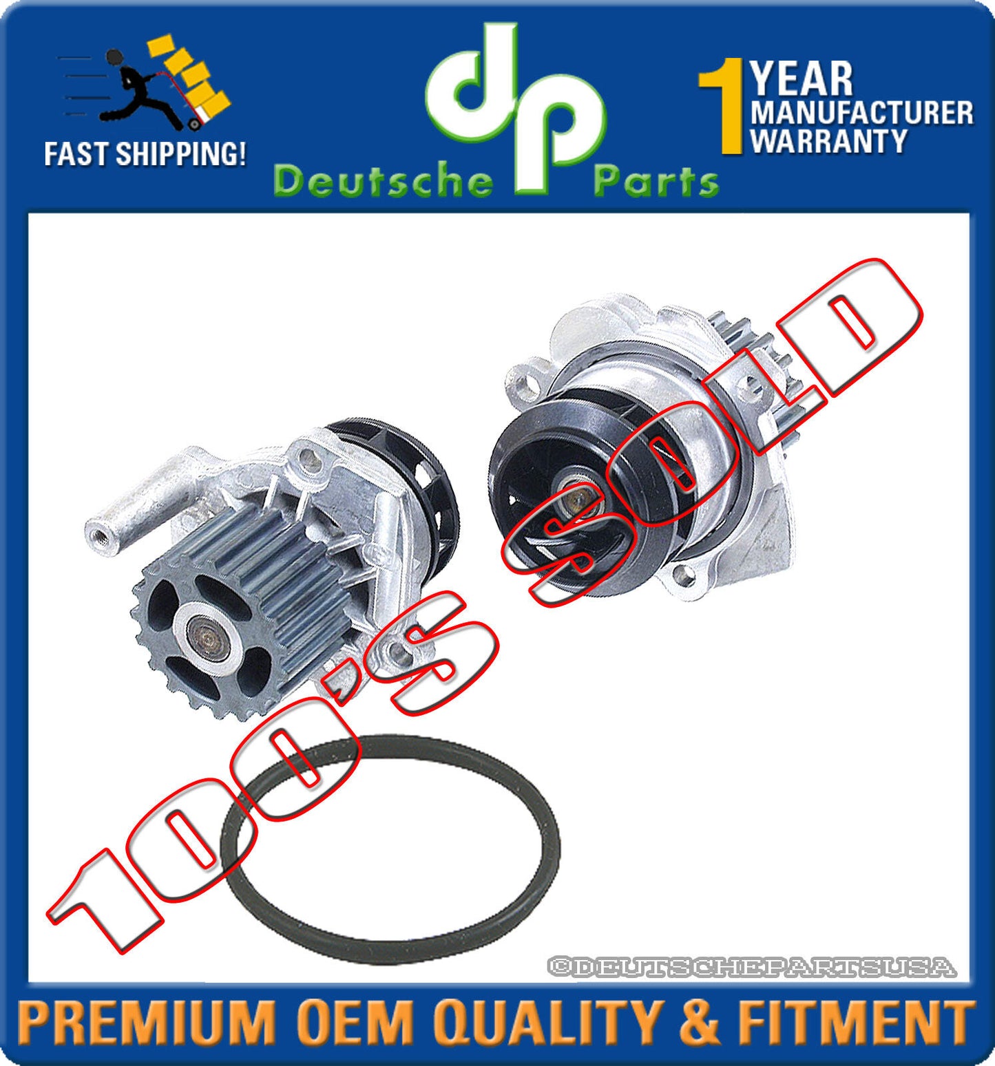 Volkswagen JETTA 1.9 TDI Water Pump METAL IMPE + Gasket 045121011H 045 121 011H