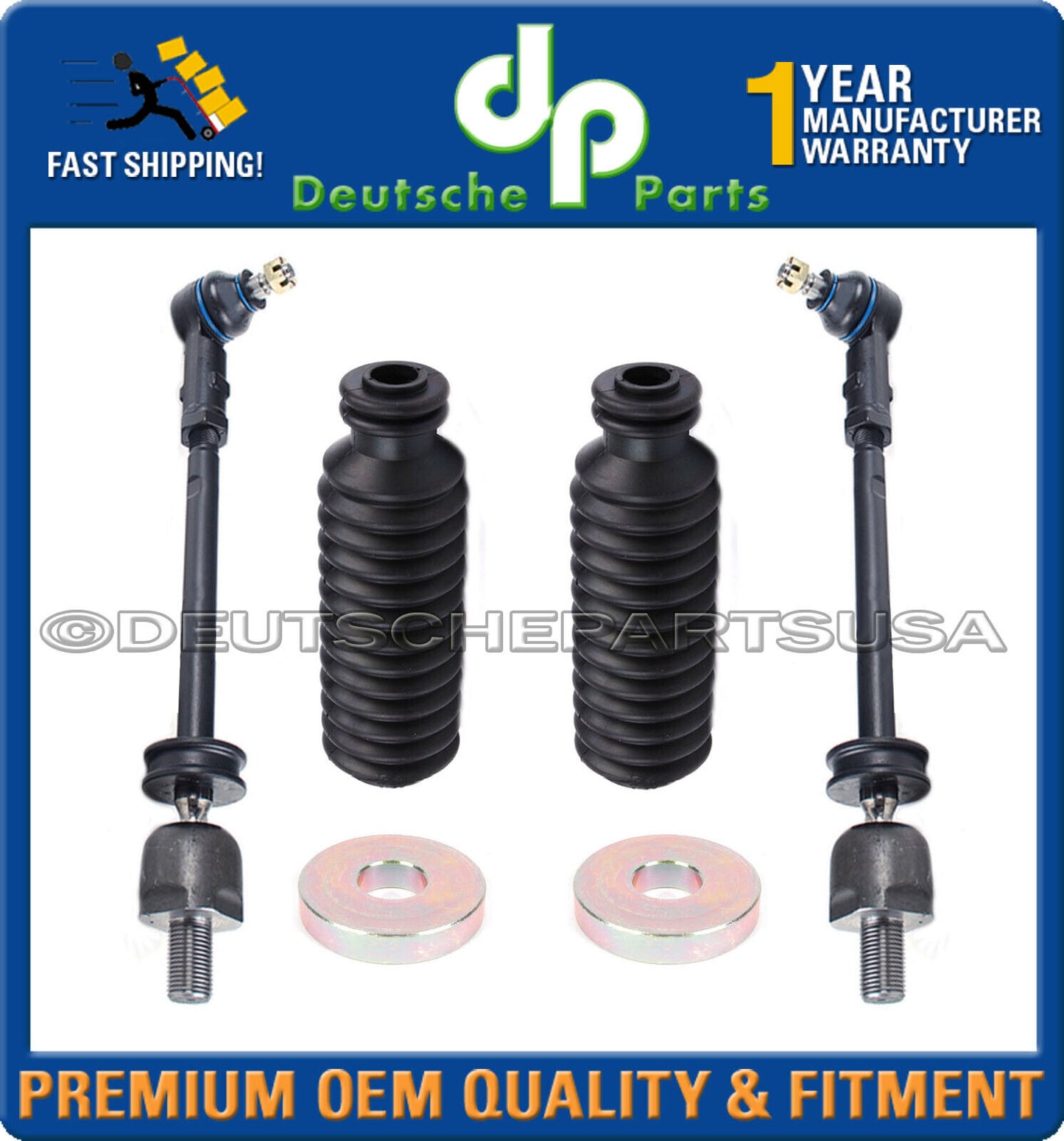 Porsche 911 912 930 Steering Coupling U-Joint Assembly + Turbo Tie Rod Kit Set 8