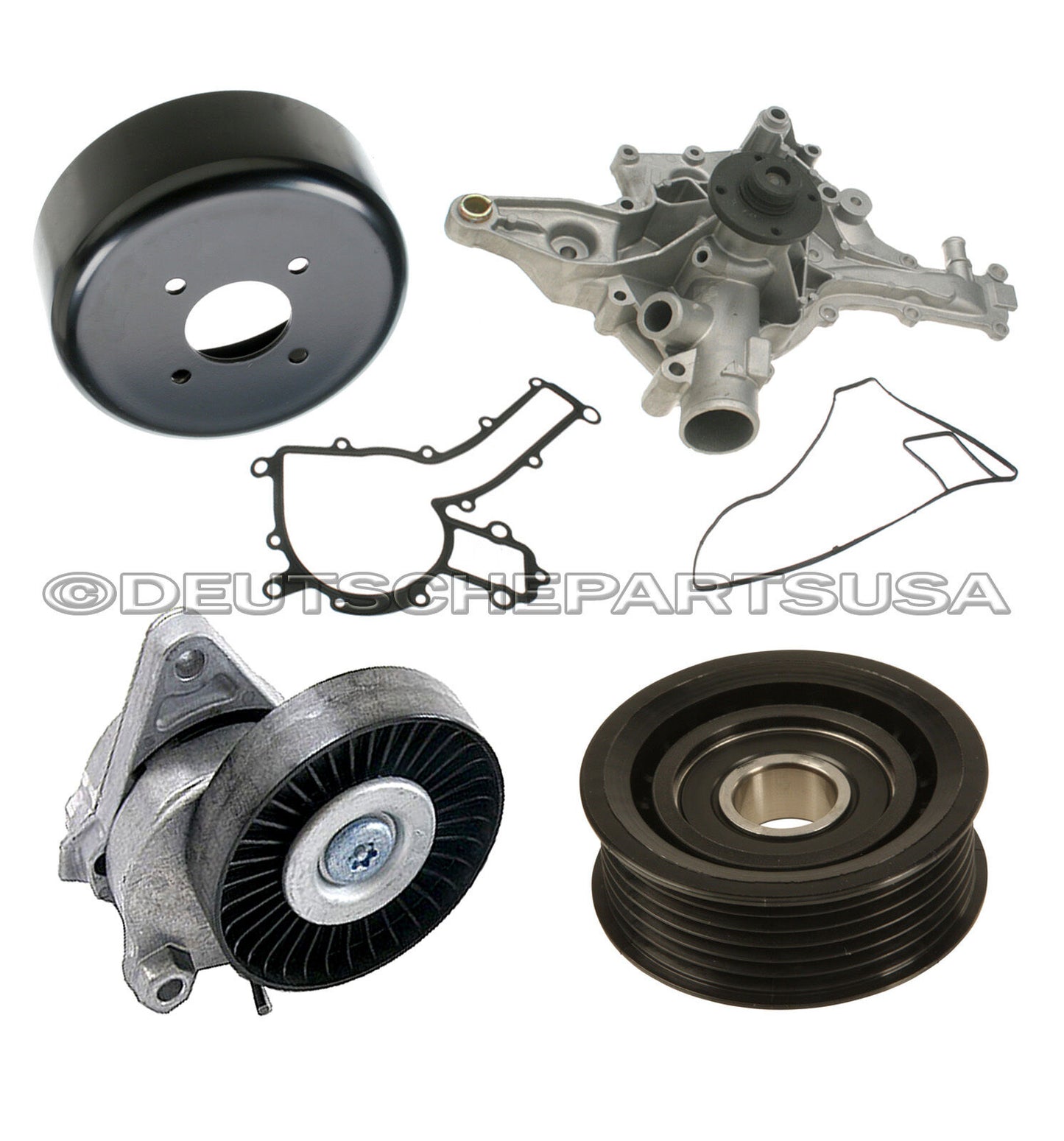 MERCEDES W163 W210 W208 W220  WATER PUMP Belt Idler Pulley + Tensioner Set - 4